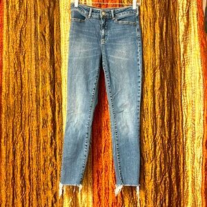 Pilcro and the Letterpress (Anthropologie) high rise raw hem jeans